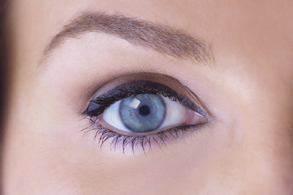 Close up of a right blue eye.