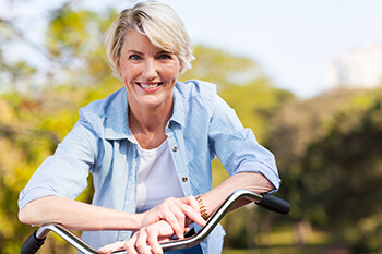 Woman smiling after Lens Exchange