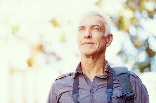 Senior man contemplating cataract surgery in Buckhead