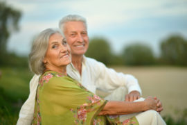 Older couple outside