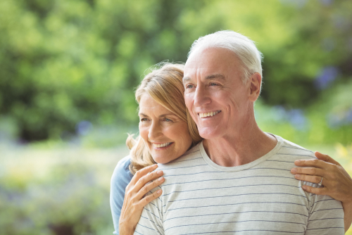 Older couple outside