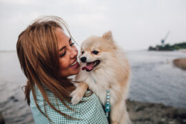 Woman with small dog