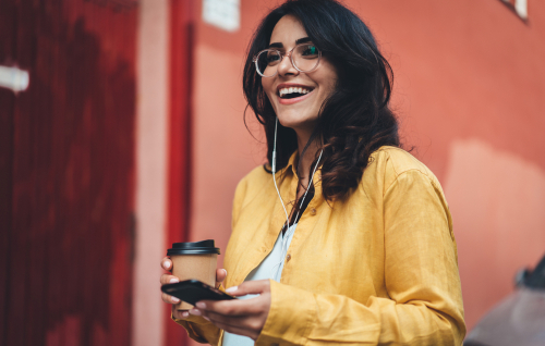 Young woman smiling before LASIK