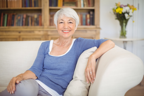 Older woman on couch