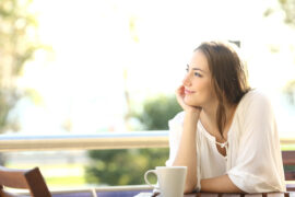 Woman with a cup of coffee