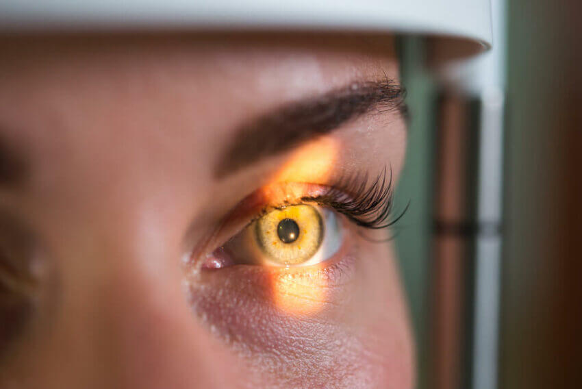 Closeup of a brown eye